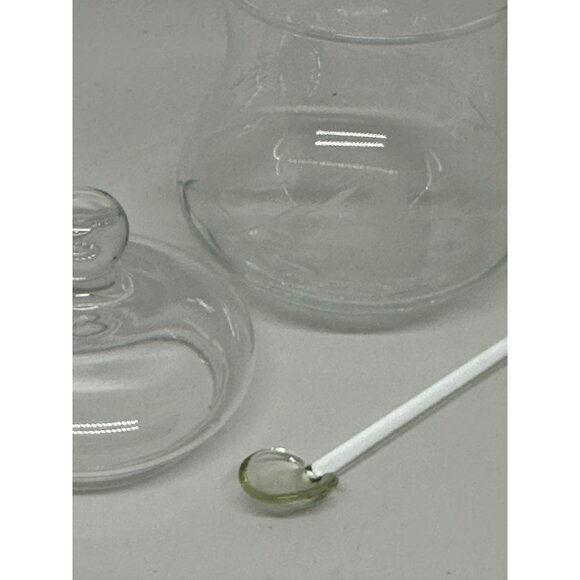 VTG Princess House Heritage Etched Crystal Sugar Bowl with Lid & Spoon  4"x2.75" - Picture 4 of 8